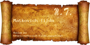 Matkovich Tilda névjegykártya